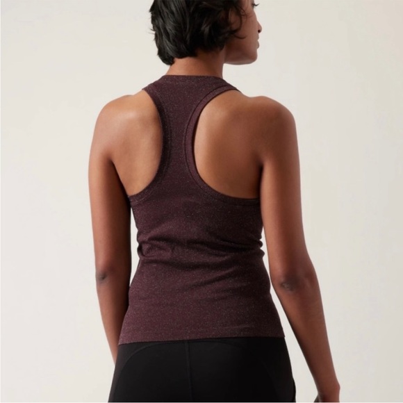 NWT Athleta Momentum Seamless Tank Burgundy Sparkle - Picture 3 of 8